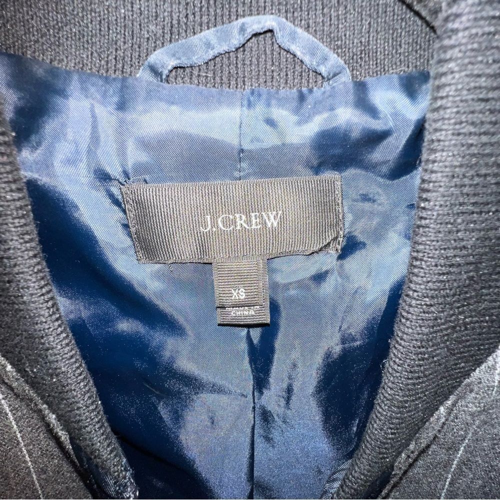 J Crew Pinstripe Bomber Jacket - Sz XS - Picture 14 of 15